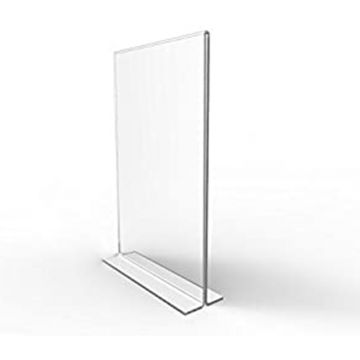 Table Tent: Clear Acrylic Table Tent Card Holder, 5.5 x 8.5 in., Open Bottom